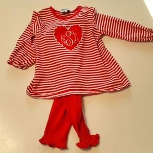 Monogram heart outfit